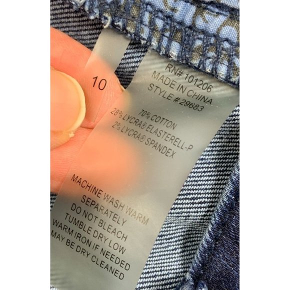 Soft Surroundings 10 Jeans Straight Dark Stretch 36" X 31" - Picture 4 of 5